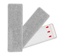 MQZHUK Serpillières en Microfibre Remplacement 3 pièces Housse de Nettoyage de Rechange Mop Remplacement des Tampons Trois Poches pour la Plupart des Planchers -40CM(Gris)