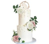 mr and mme cake topper boho cake dorations fleurs séchées pour gâteau rose cake decorating toppers for home decor de la fête de mariage