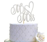 Mr and Mme Cake Topper Bride and Groom Sign Engagement Engagement Cake Cake Toppers Decorations Double face argent e paillettes