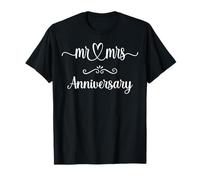 Mr and Mrs célébrant Un Anniversaire de Mariage Assorti Couple marié T-Shirt