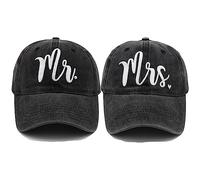 Mr and Mrs EST 2024 - Chapeaux pour homme et femme, casquettes pour mariés, broderie 3D, ensemble de casquettes de baseball, cadeaux de mariage pour couples, taille unique
