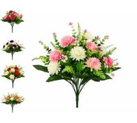 Mr. Barry's Bouquet de cimetière artificiel avec chrysanthèmes roses et crème 41 cm