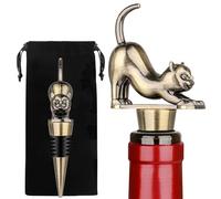 MR.BARWARE Bouchon de bouteille de vin en forme de chat, cadeau parfait pour les amoureux des chats, cadeaux d'anniversaire mignons, cadeaux de Noël pour les amoureux des chats, femmes et hommes