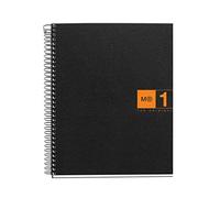 Mr basicos Bloc 1 2658-colore, format a5, épaisseur : 80 feuilles, cuadricula polypropylène, couleur : orange