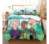 Mr. Bean Ensemble Housse De Couett Imprim¿¿ D Et Taie D'oreiller,Ultra Doux Microfibre Hypoallerg¿¿Nique £¬Pcs£¬Ensemble Housse De Couette Avec Fermeture