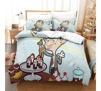 Mr. Bean Housse De Couette Cartoon D Motif Imprim¿¿ Parure De Lit En Microfibre Avec Fermeture ¿¿Clai Avec Taies D'oreiller Single£¿Xcm£©