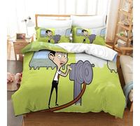 Mr. Bean Housse De Couette Cartoon D Motif Imprim¿¿ Parure De Lit En Microfibre Avec Fermeture ¿¿Clai Avec Taies D'oreiller Single£¿Xcm£©