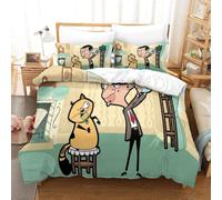 Mr. Bean Housse De Couette D Imprim¿¿ Cartoon - Parure De Lit Microfibreavec Fermeture ¿¿Clair, Housse Couette Imprim¿¿ Avec Taies D'oreiller King£¿Xcm£©
