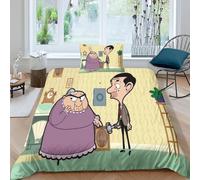 Mr. Bean Impression En D Parure De Couette Avec Fermeture Eclair Housse De Couette Respirante¿Pour Tout Le Monde¿Movie Comics Animation Housse De Coue
