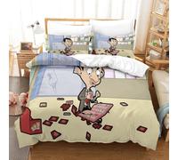 Mr. Bean Pi¿¿Ces D Imprim¿¿ Th¿¿Me Dissimul¿¿ Fermeture ¿¿Clair Taies D'oreiller Et Housse De Couette Enfants Lisse Confortable Housse De Couette Ensemble