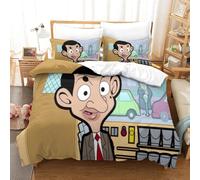 Mr. Bean Pi¿¿Ces D Imprim¿¿ Th¿¿Me Dissimul¿¿ Fermeture ¿¿Clair Taies D'oreiller Et Housse De Couette Enfants Lisse Confortable Housse De Couette Ensemble