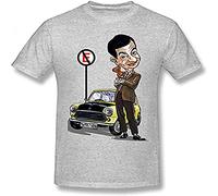 Mr-Bean-Tee-Man-Rétro-Mini-Cooper-Car-Graphic-Cotton-T-Shirt-pour-Homme-Drôle-Hommes, Noir , L