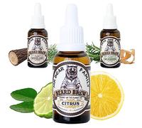 Mr Bear Family Huile barbe Hommes - Citron - Entretient la barbe - Huile pour pousse de la barbe hydratante à l’huile de Jojoba & d’Argan - Huile à barbe Hommes - Soin barbe hydratant Homme 30 ml