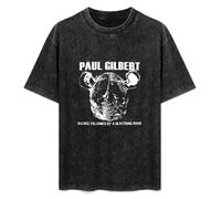 Mr Big Paul Gilbert Album Cover Logo Black T-Shirt Mens Tee Unisex Tops L