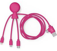 Mr Bio 1M Câble Multi Usb 4 En 1 En Forme De Pieuvre - Chargeur Universel En Plastique Recyclé - Prise Usb Universel Usb-C, Ligthning,Micro Usb, Usb Pour Smartphone Universelle - Rose