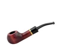 Mr. Brog Bulldog No. 34 Pipe à tabac en bois de poirier lisse, droite, filtre de 9 mm, pré-carbonisée, fabriquée à la main en Pologne - Longueur 130 mm, hauteur de la tête 43 mm, chambre Ø 20 mm