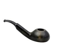 Mr. Brog N48 Chochla - Pipe à tabac en bois de poirier faite à la main avec filtre de 9 mm - Design classique - 148 mm, 60 g - Fabriquée en Pologne (noir)