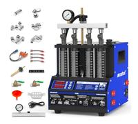 MR CARTOOL V308 Testeur d'injecteur de Carburant et Machine de Nettoyage avec 4 cylindres de Test, 220V Machine de Nettoyage d'injecteur à Ultrasons de Voiture Essence