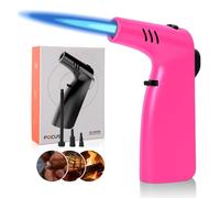MR.COUNT Torche de Cuisine Rechargeable avec Verrouillage de Sécurité et Flamme Réglable pour Barbecue, Pâtisserie, Crème Brûlée, Travaux Manuels et Soudure (Gaz Butane Non Inclus)