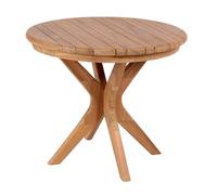 MR. DEKO® Burton Table Ronde Teck Massif | résistante intempéries | Meuble extérieur Durable | Montage Simple | Design élégant Jardin terrasse Balcon