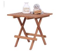 MR. DEKO Devon Table d'appoint pliable en bois 50 x 50 cm | Pour l'intérieur et l'extérieur