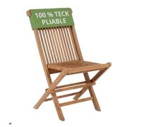 MR. DEKO Langton Fauteuil Pliant Teck Massif | Chaise de Jardin sans Accoudoirs | Siège Pliable Gain de Place Terrasse Balcon Extérieur | Bois Intempéries 120kg | 53x43x89cm