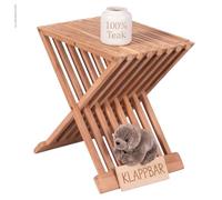 MR. DEKO Petite table d'appoint pliable Fishbone en bois | Pour l'intérieur et l'extérieur