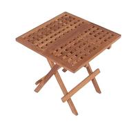 MR. DEKO Table d'appoint pour balcon Devon - 50 x 50 cm - Pliable - En bois de teck