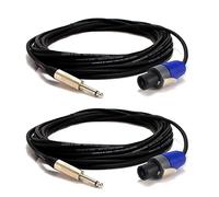 lot de 2 câbles - jack 6,35mm / speakon mâle 10 m pour enceintes