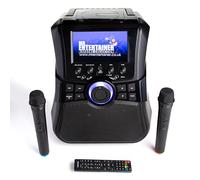 Mr Entertainer Megabox Machine de karaoké portable avec écran CDG/DVD/MP3G/USB Comprend 200 chansons et 2 microphones sans fil