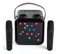 Mr Entertainer Nano Haut-parleur portable avec 2 microphones sans fil et lumières