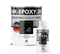 Mr. Epoxy Résine Époxy Sol (1kg, RAL 7001 - Gris argent) - Peinture Époxy Bi-Composant pour Garage, Terrasse & Béton - Revêtement Sol Extérieur & Intérieur