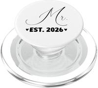 Mr. Est. 2026, Couple Juste marié, fête de Mariage, Mme PopSockets PopGrip pour MagSafe