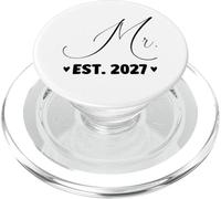 Mr. Est. 2027, Couple Juste marié, fête de Mariage, Mme PopSockets PopGrip pour MagSafe