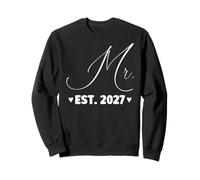 Mr. Est. 2027, Couple Juste marié, fête de Mariage, Mme Sweatshirt