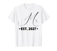Mr. Est. 2027, Couple Juste marié, fête de Mariage, Mme T-Shirt
