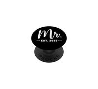 Mr. Est. 2027 Just Married Promu to Mr, Mrs Wedding PopSockets PopGrip Adhésif
