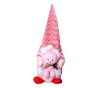 Mr et Mme Valentine Gnome, décorations de gnomes de la Saint-Valentin,Décorations de gnomes anonymes remplie de gnomes roses | Décoration de table romantique de en peluche