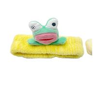 Mr.Fashion Bandeau mignon de dessin animé grenouille drôle pour fille lavage du visage fête lavage petite grenouille bandeau accessoires (bandeau grenouille jaune)