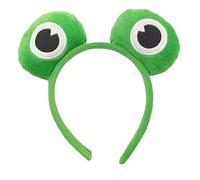 Mr.Fashion Bandeau mignon de dessin animé grenouille drôle pour fille lavage du visage fête lavage petite grenouille bandeau accessoires (yeux vert foncé)