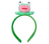 Mr.Fashion Bandeau mignon de dessin animé pour fille - Bandeau amusant pour le visage - Pour fête - Petite grenouille - Accessoire de fête (grenouille verte, bandeau, 2)