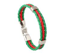 Mr.Fashion Bracelet drapeau national - Bracelet en cuir PU pour les fans de football, accessoires à main pour matchs de football, One Size, Simili cuir Métal, Pas de gemme