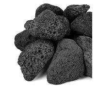 Mr. Fireglass Granulés de pierre de lave volcanique noire pour brasero, foyers, ensembles de bûches à gaz, cheminées intérieures ou extérieures - 4,5 kg (7 - 12,7 cm)