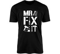 Mr Fix It T-Shirt Top Tee - Birthday Father's Day Dad Daddy Father DIY Handyman Plumber Plasterer Builder Electrician Tools Mens Fashion Clothing Gift Present Manches Courtes(Large)
