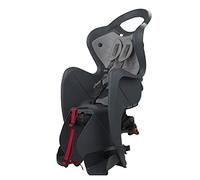 Mr Fox 2021 - Siège arrière inclinable pour vélo - Coussin et bretelles en faux cuir - Pour les enfants jusqu'à 22 kg, de 3 à 8 ans - Fixation au porte-bagages - Gris foncé