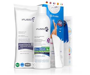 Mr. Fuss Solution Anti Callosités - Dissolvant Pour les Cornes - Lotion Élimine Immédiatement Peau Dure et Sèche 250ml N° 4 en Paquet Plus. Set de Pédicure sans Frottage avec Effet Immédiat