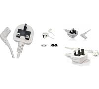 Mr Gadget Solutions Câble d'alimentation britannique 2 broches coudé pour TV UHD Samsung 4k Fig 8 Blanc 3 m