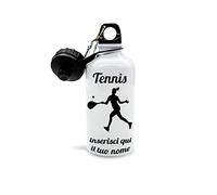 Mr. Gadgets Bouteille personnalisée avec nom, différents modèles - Sport - Adulte 500ml (Tennis Femme)