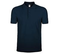 Mr. Gadgets Polo pour homme à manches courtes - Maillot de travail - T-shirt 100 % coton piqué - Couleur unie avec col et boutons, bleu marine, L