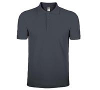 Mr. Gadgets Polo pour homme à manches courtes - Maillot de travail - T-shirt 100 % coton piqué - Couleur unie avec col et boutons, gris foncé, XL